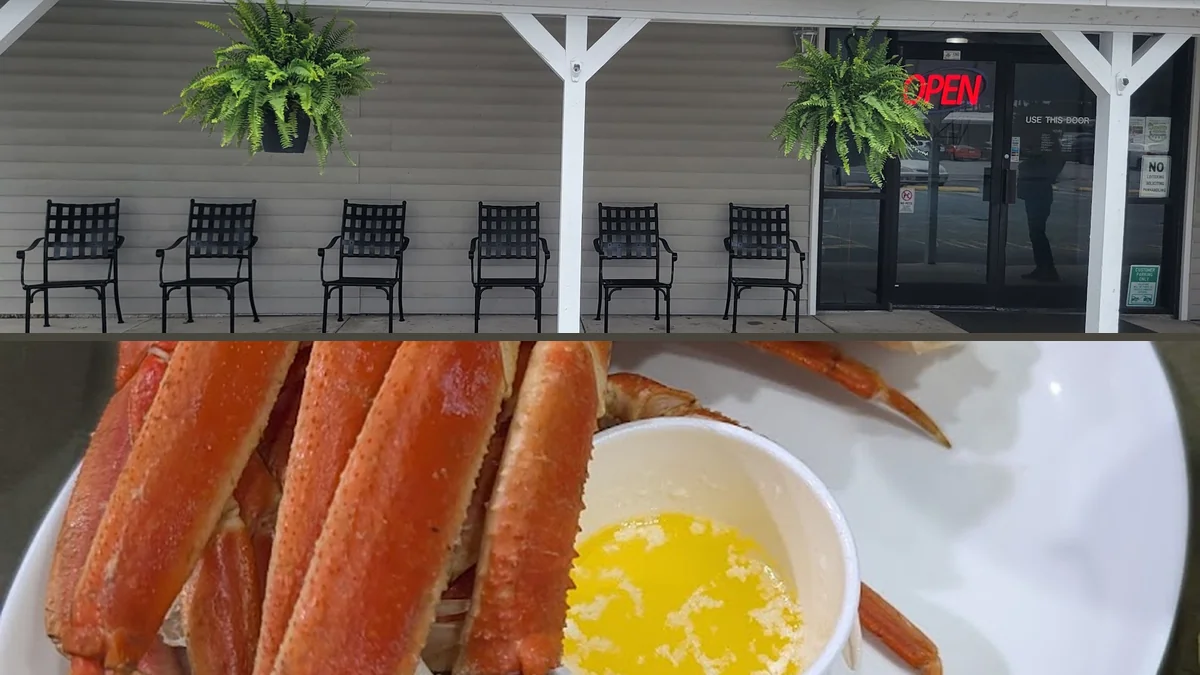 Warm restaurant interior with table service