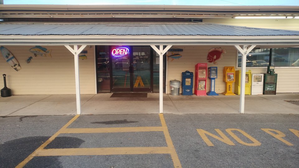 Restaurant entrance with casual, low-key charm